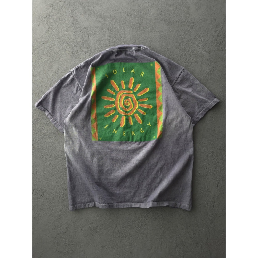 Vintage 90s Sunny-D Solar Energy Orange Juice Oneita Grey T-shirt XL USA Made